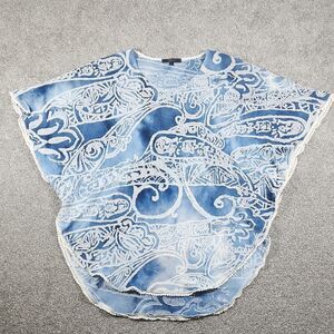 Cative Stylish Casual Fashion Blue Patterned Women's Blouse Size Large